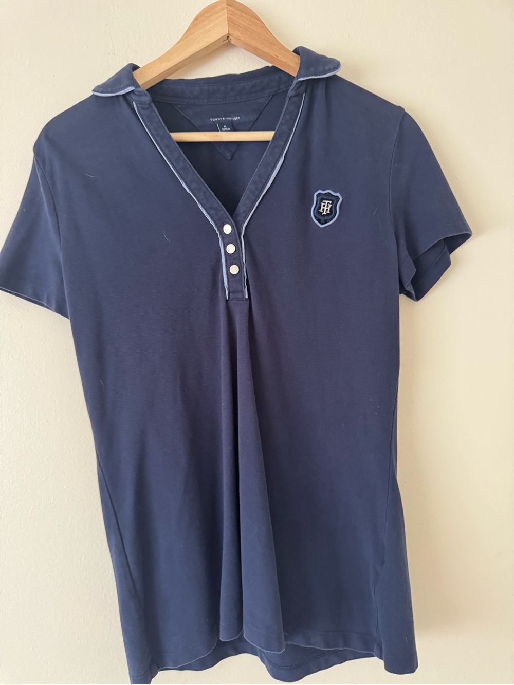 Tommy Hilfiger Navy Polo with Crest Patch